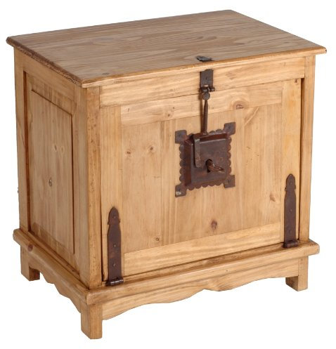 MiaMöbel Truhe Mexico Möbel 60x60x42 cm Landhausstil Massivholz Pinie Honig
