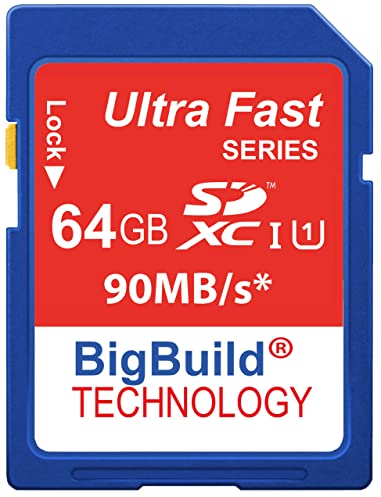 BigBuild Technology 64GB Ultra-schnell 90MB/s SD SDHC Speicherkarte für Canon EOS 750D Kamera