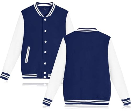 babyhealthy Men's Women's Varsity Baseball Jacket Casual Letterman Bomber Jacket Windbreaker Lightweight Jacket Coat