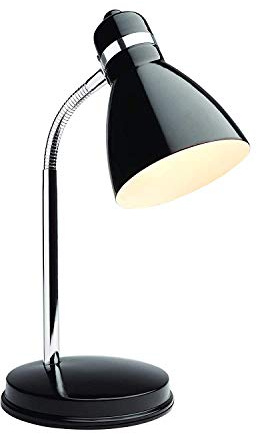 Newhouse Lighting NHDK-OX-BK Oxford Black Metal Flexible Classic Desk or Table Lamp for Office or Bedroom Use
