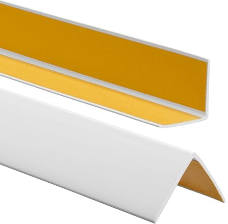ProfiPVC Perfil angular protector PVC 50x50mm 200cm Gris claro | Perfil angular autoadhesivo de PVC para proteger esquinas, bordes y cantos, fácil de cortar e instalar, uso interior