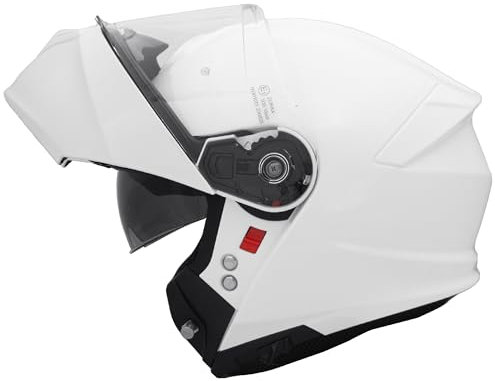 Zorax Safari White L (59-60cm) Double Visor Full Face Motorcycle Motorbike Helmet ECE 2206 Approved