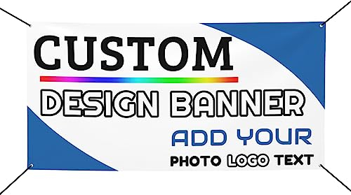 Personalised banner, Custom banner Add Your Own Photo, Logo, Text, Customised banner for Birthday, Holiday, anniversary, graduation, wedding event Personalized banner decoration background