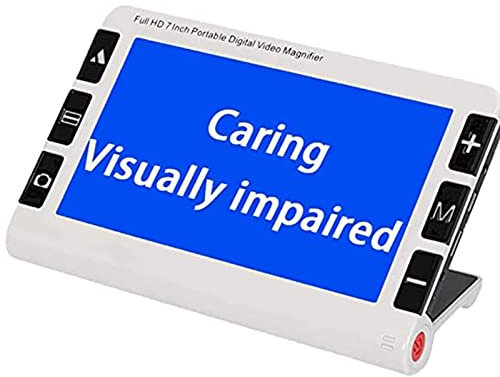 Videoingranditore Digitale Portatile Lente Di Ingrandimento per Ipovedenti Da 7 Pollici,Ausilio Visivo per Lettura Con 4x-32x Volte Zoom,Uscita Av/HDMI,Per Ipovedenti/Bambini/Anziani
