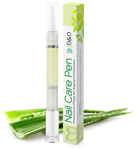 D&O Nature Products Nail Care Pen, Pflege bei Nagelpilzinfektion schnell effektiv, Nagelpilz Stift gepflegte Fingernägel & Fußnägel, Nagelpflege Stift Teebaumöl Aloe Vera Vitamin E, Nagelpflegestift