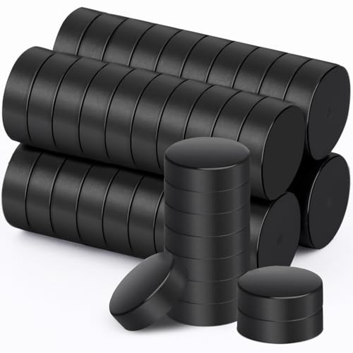 Min Ci Set di 50 mini magneti potenti al neodimio, rotondi, per lavagna magnetica, frigorifero, lavagna bianca, foto, artigianato, ufficio, 10 x 3 mm, nero