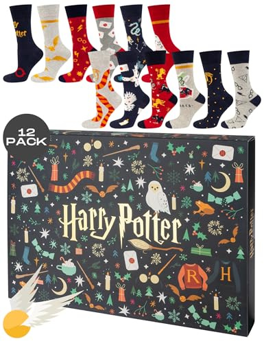 Adventskalender Wizarding World Harry Potter Socken Herren Geschenkbox Damen Geschenke 40-45 Harry Potter 12 Paar
