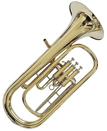 Studentische Blechblasinstrumente Messing Vergoldetes Professionelles Bariton-Horn B-Dur-Euphonium-Trompetenhorn Mit Drei Tasten Für Tenor-Jazz-Instrumente (Color : Gold)