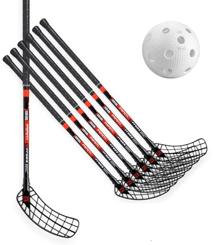mb-m® Schlägerset FreeZ RAM 35 schwarz-rot - Mini - 12 Schläger + 10 Bälle Unihockey Floorball