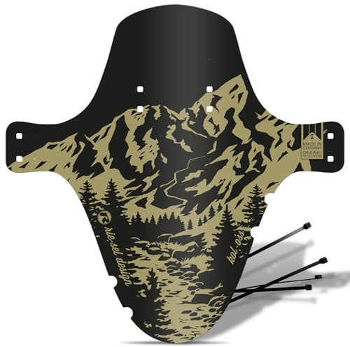 Riesel Design - 1x Mudguard - kol:OSS - XL MTB Schutzblech inkl. Kabelbinder/Stylischer MTB Schmutzfänger/Mountainbike Schutzblech als Spritzschutz für alle Radgrößen ab 26 Zoll