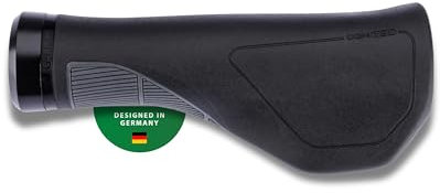 CONTEC Fahrrad-Griff Merge City Ergo, D3-Dreikomponenten, Gummi, ergonomische Fahrradgriffe, Komfort- und Stoßdämpfung, Fahrradzubehör, schwarz, Paar