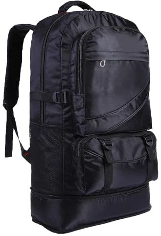 Toguma 65L Sac à Dos de Randonnée Grand Sac à Dos Tactique pour Femme Homme Sac à Dos de Voyage Léger Sac à Dos pour Ordinateur Portable pour Escalade Camping Sport Outdoor (Noir)