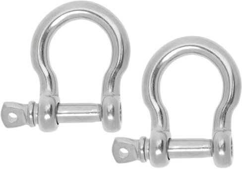 UEIOAVL Grilletes de cabestrantes, 2 grilletes de acero inoxidable M5 grillete giratorio en D conector de cable con cáncamo para aparejos cuerdas y tracción de alta resistencia