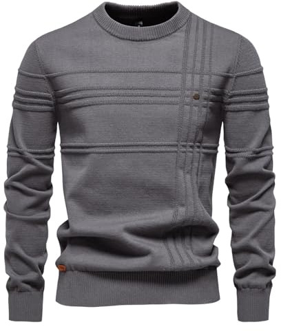 Générique Pull col Rond Homme Pulls Manches Longues Chaud Pull Uni Chandails Homme Pullover Sweater Basique Casual Slim fit (3,TTG)