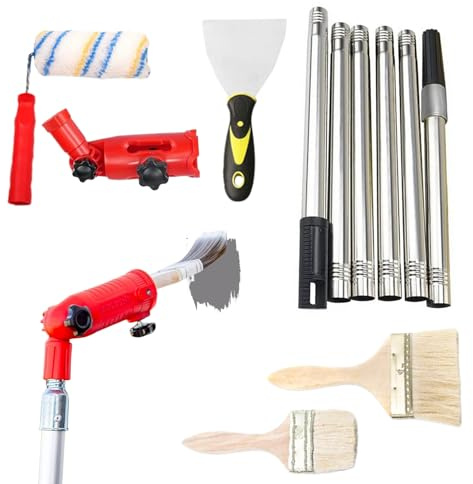 Paint Roller Brush, Multifunctional Paint Roller with Telescopic Rod and Brush, Facade Renovation Accessories for Doors, Walls, Ceilings