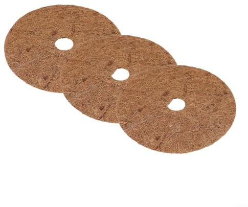 Yuanpgky Discos de mantillo de coco para protección de plantas, tapete de fibra de coco natural con alta retención de agua, paquete de 3 árboles de coco para anillo para jardín y plantas de interior