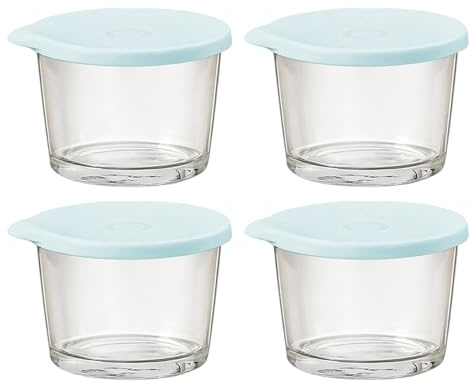 kdkskss Ciotole Per Conservazione - 4 Pezzi Barattoli Per Alimenti Riutilizzabili - Contenitore Per Pranzo Ermetico - Per Cucina Spuntino Cottura Frigo Congelatore Pranzo Insalata Yogurt Frutta