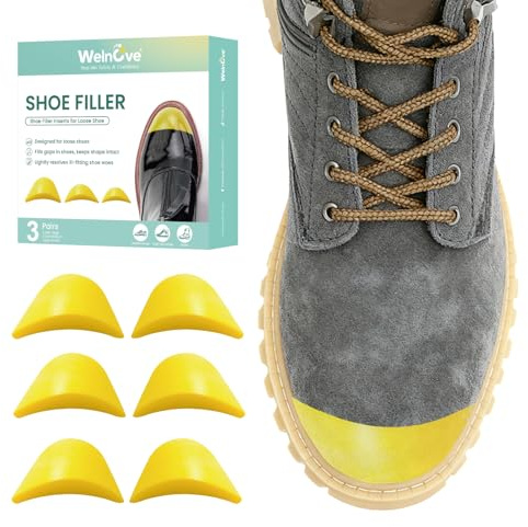 Relleno de zapatos ajustable para zapatos grandes - (3 pares) suela antideslizante para un ajuste holgado y talón Slippage, almohadillas ergonómicas para los dedos del pie y el talón para hombres y