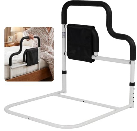 EULEUY Bed Assist Rail for Elderly Adults,Assist Handrail Bar,Safety Bed Rails with Adjustable Heights Storage Bags for Pregnant,Women,Seniors,Handicap,Disabled,Fit King,Queen,Full,Twin
