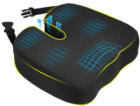 Myfivo Orthopädisches Sitzkissen mit Memory-Schaum und Fixierungsbändern