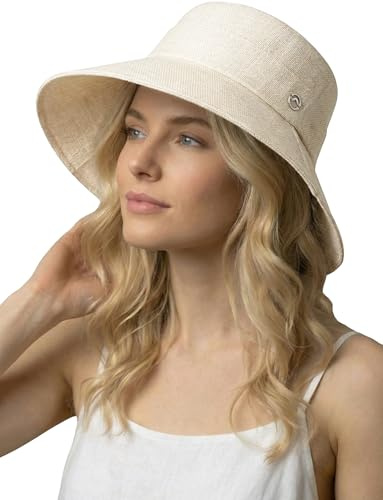 SEAUR Chapeau Panama Unisexe à Bord Large en Paille Été Chapeau Fedora Ajustable Femmes Protection UV Taille 55-58 cm