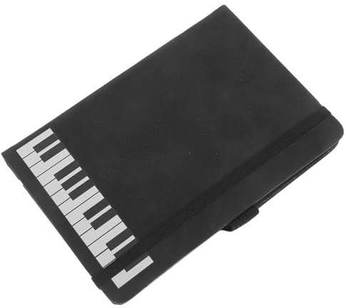 PATKAW Carnet de Poche de Noël A6 Thème Musique avec Couverture en Cuir Pu Noir, Cahier de Partitions Multifonctionnel à Pages Lisses, pour Notes au Bureau et Étudiants
