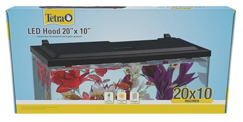 Tetra LED Aquarium Hood 20 in x 10 in, Low-Profile Fish Tank Cover with Hidden Lighting