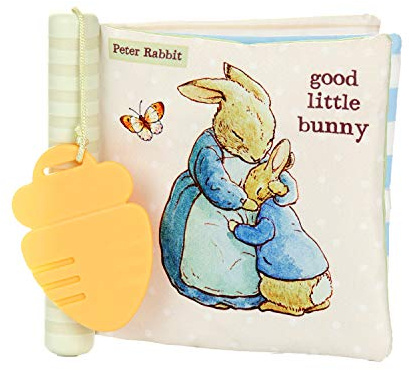 Beatrix Potter Peter Rabbit Soft Teether Book with Sensory Spine and Carrot Toy