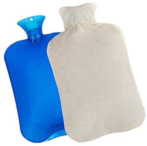 Einführungsangebot! KUFL XXL 3L Wärmflasche mit Bezug gegen Menstruationsbeschwerden, Rückenschmerzen, Kälte und Magenschmerzen Wärmeflasche für Erwachsene (Creme, 3L)