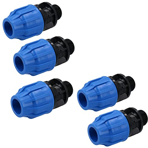 20mm x 3/4 MDPE Male Adapter Compression Coupling Fitting Water Pipe 5PK