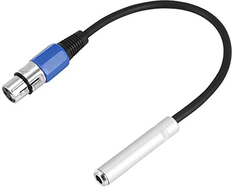 Qwertfeet Clavija De Pin 6.35 Mm 1/4 Pulgada A XLR A Hembra Cable Enchufe De 3 Hembra Adaptador XLR para Cable De Micrófono Estéreo Cable De Audio
