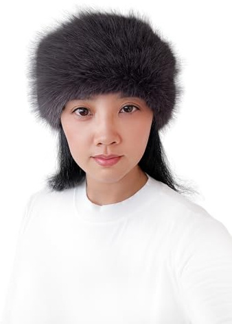 Lina & Lily Damen Winter Stirnband Kunstpelz mit Gummizug (Dunkelgrau)