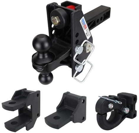 Shocker 20K Impact Max Cushion Hitch Farm Mount Tow Kit - Fits 2 Hitch - Has Black Combo 2 & 2-5/16 Balls, Pintle, Drawbar & Clevis