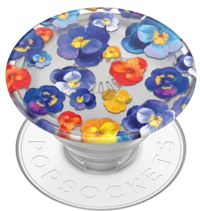 PopSockets : PopGrip Plant - Support et poignée Extensible fabriqué avec des matériaux à Base de Plantes avec Un Dessus Interchangeable pour Smartphones et tablettes - Pansy Raid