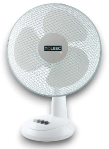 Tolbec 12 Desk Fan White 3 Speed