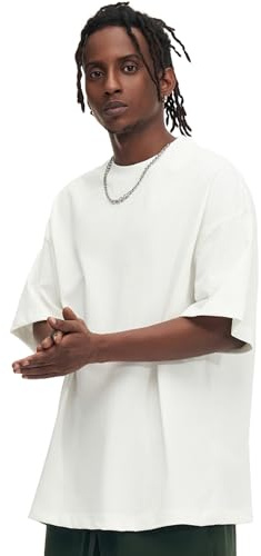 Essentiel Décontracté 310GSM Premium Coton Basique Oversized T-shirt Homme | Épaules Tombantes, Casual, Confort Respirabilité, Manches Courtes, Couleur Unie Classique, Streetwear, Hiphop Baggy Tops