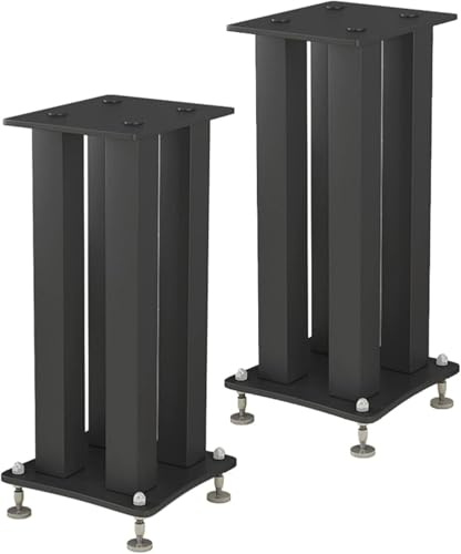 Högtalarstativ Golvstående högtalarstativ med fet stålram och förlängda halkfria fötter, universella högtalarställ med reducerad vibration, ljudstativ högt,50cm(193/4in) Tall