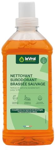 LE VRAI PROFESSIONNEL - Nettoyant Surodorant - 6 x 1L - Détergant Sols - Multi-Surfaces – Parfum Brassée Sauvage – Fabrication Français