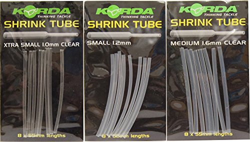Korda Clear 1.6mm Medium Shrink Tube for Carp Fishing - Durable End Tackle Accessory for Rig Finishing, Hook Link Support, and Improved Hooking Efficiency