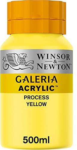 Winsor & Newton Series 1 500ml Bottle Galeria Acrylic Colour with Nozzle Cap - Process Yellow,GAL 2150537
