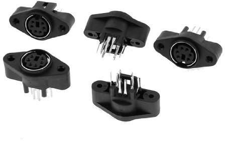 sourcing map 5 Stück Mini DIN 6 Pin Buchse S-Video Stecker Adapter Buchsen