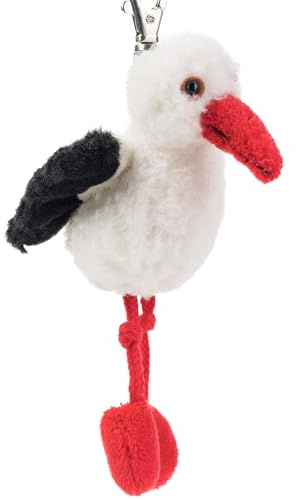 Schaffer 0207 porte-clés en peluche cigogne Dudu, White-black