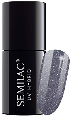 Semilac UV Hybrid Nail Polish, Number 107, 7 ml, Steel Gray