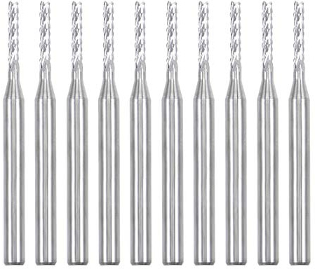 sourcing map 10Pcs 1.6mm Carbide End Mill Engraving Milling Cutter CNC Router Bits for PCB Machine, 1/8 Shank