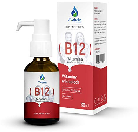 Avitale - Vitamin B12 (Methylcobalamin) - Widerstandsfähigkeit - Gedächtnis - Konzentration - Nahrungsergänzungsmittel - 30ml Tropfen (600 Portionen)
