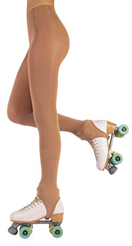 CALZITALY PACK 1 o 2 PAIA - Collant Skating Staffa Donna, Calze Con Ghetta Pattinaggio, 70 DEN | Naturale, Nero, Caramello | Made in Italy (L, Naturale)