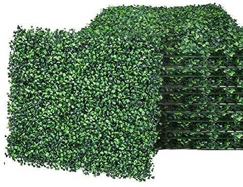 AIZYR Panel De Pared De Hierba Sintética - Pared Verde, Planta De Cobertura De Paneles De Boj Artificial para Jardín O Patio Trasero Y Decoración del Hogar,10pcs