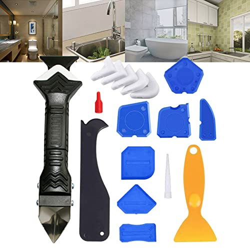 Set di 18 estrattori in silicone per la rimozione delle piastrelle, strumento per la rimozione del silicone, ugello di guarnizione in silicone, strumento per la rimozione delle fughe in silicone,