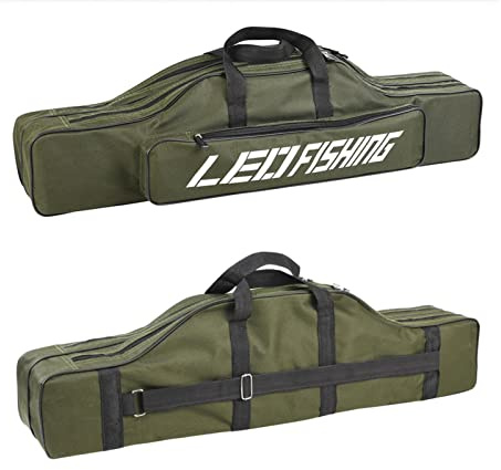Sacs de canne à pêche, sac de canne à pêche 80 x 20 cm, étui pliable pour équipement de pêche, sac de pêche haute capacité, sac étanche pour canne à pêche moulinet, lignes