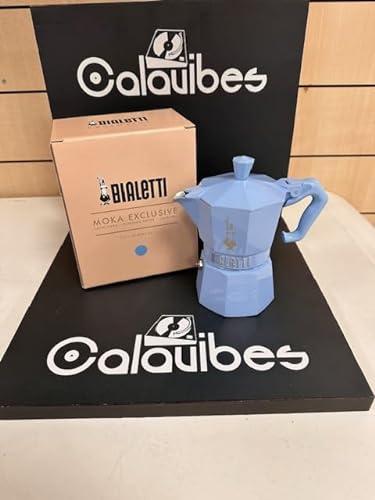 Bialetti Cafetera italiana 3 tazas, color azul claro – 0009061
